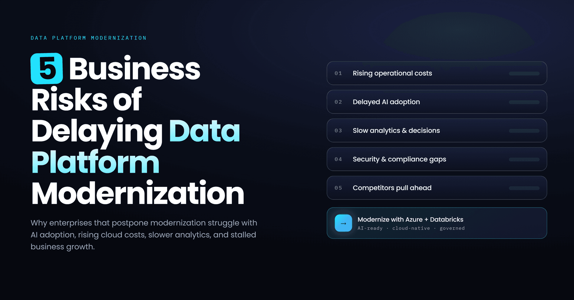 Data Platform Modernization Delays: 5 Risks for Modern Enterprises